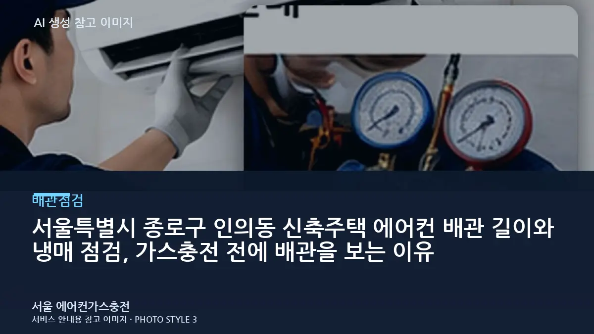 서울특별시 종로구 인의동 신축주택 에어컨 배관 길이와 냉매 점검, 가스충전 전에 배관을 보는 이유