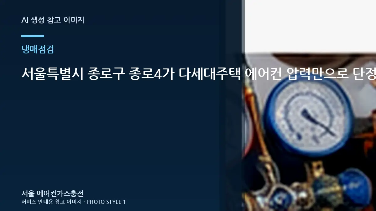 서울특별시 종로구 종로4가 다세대주택 에어컨 압력만으로 단정하지 않기, 무조건 보충하면 안 되는 이유