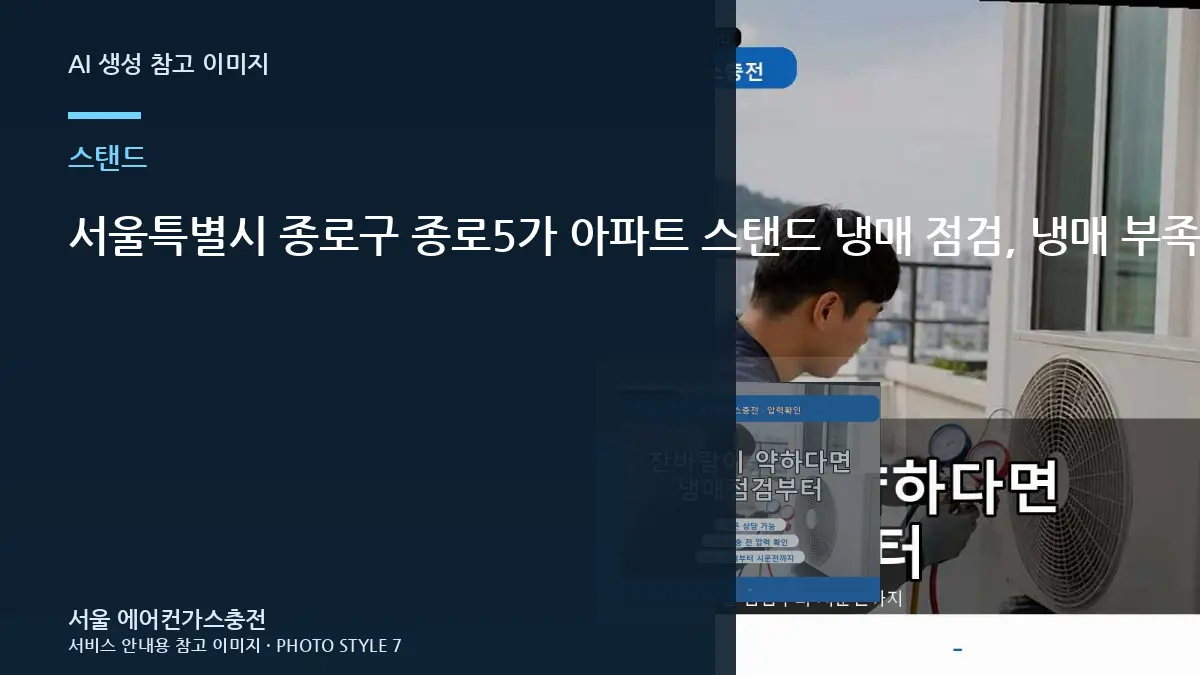 서울특별시 종로구 종로5가 아파트 스탠드 냉매 점검, 냉매 부족인지 구분하는 순서