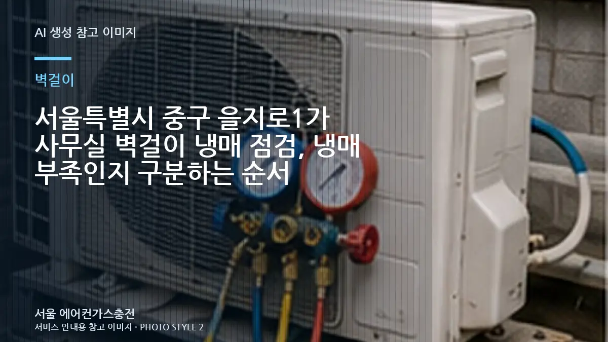 서울특별시 중구 을지로1가 사무실 벽걸이 냉매 점검, 냉매 부족인지 구분하는 순서