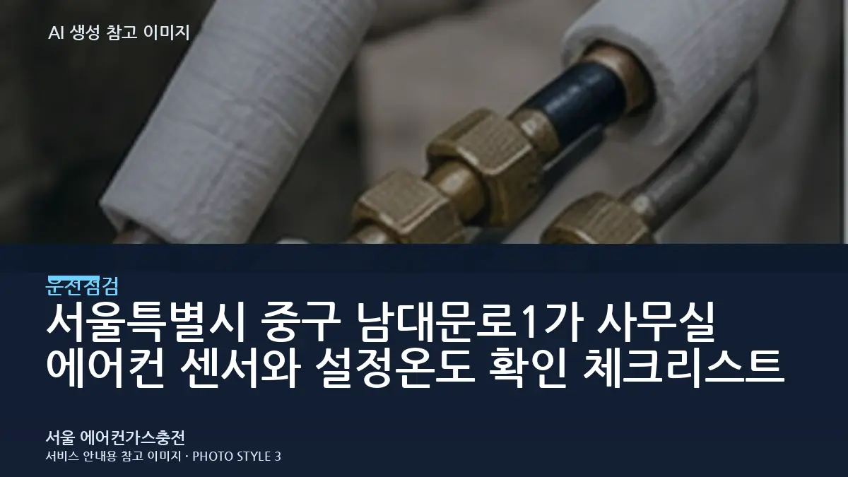 서울특별시 중구 남대문로1가 사무실 에어컨 센서와 설정온도 확인 체크리스트