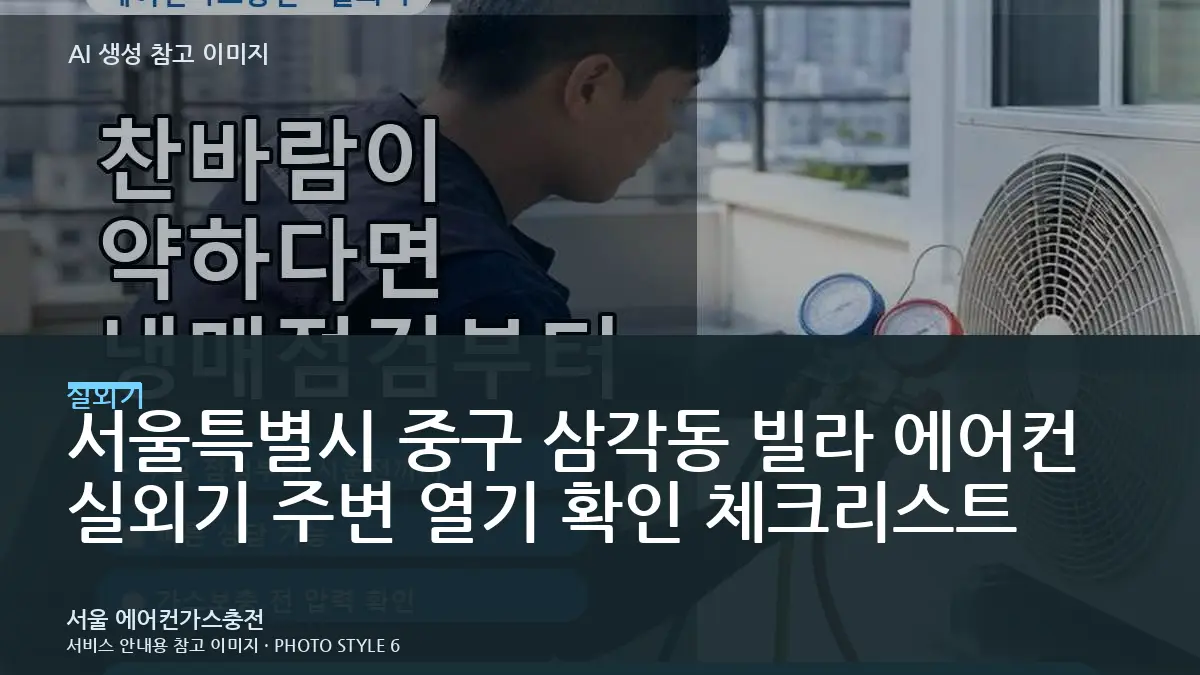 서울특별시 중구 삼각동 빌라 에어컨 실외기 주변 열기 확인 체크리스트