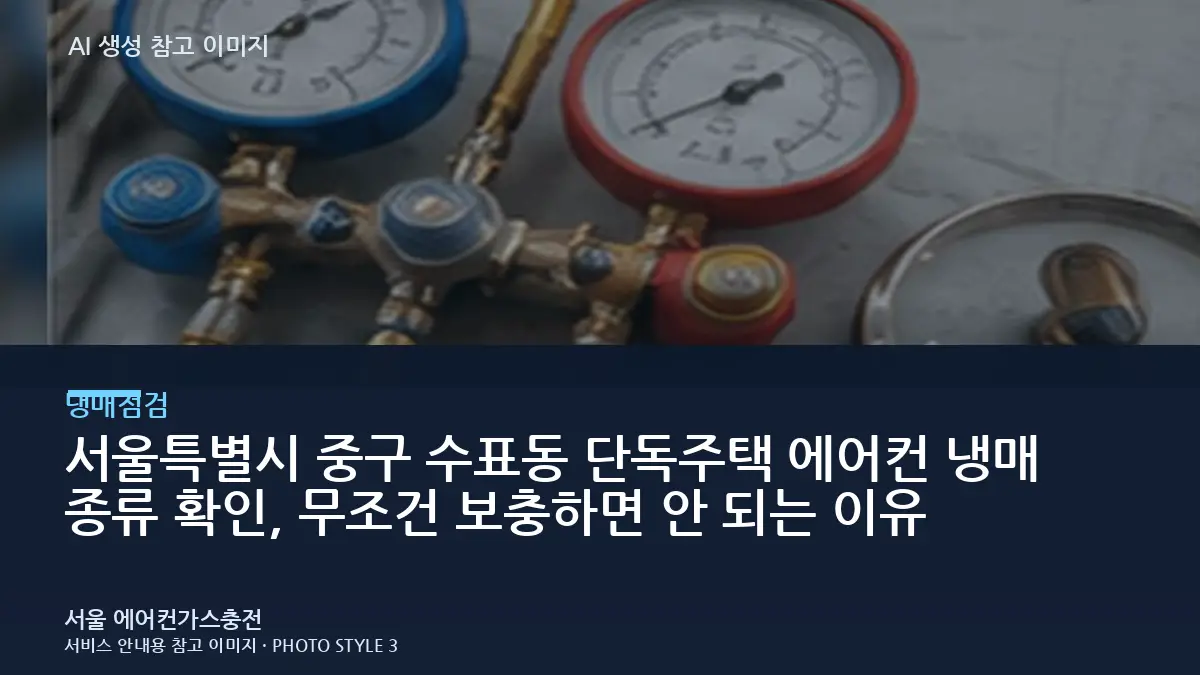 서울특별시 중구 수표동 단독주택 에어컨 냉매 종류 확인, 무조건 보충하면 안 되는 이유