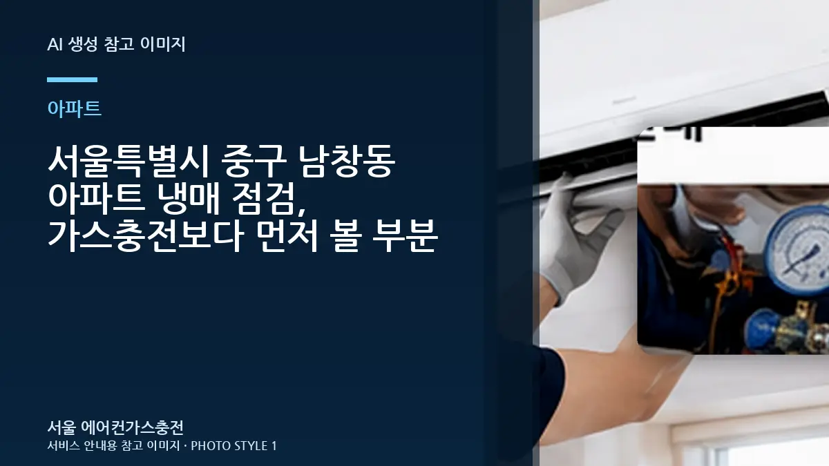 서울특별시 중구 남창동 아파트 냉매 점검, 가스충전보다 먼저 볼 부분