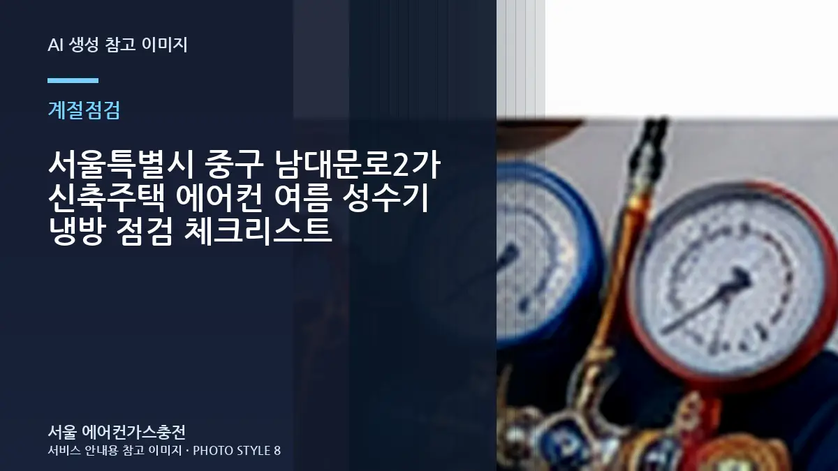 서울특별시 중구 남대문로2가 신축주택 에어컨 여름 성수기 냉방 점검 체크리스트
