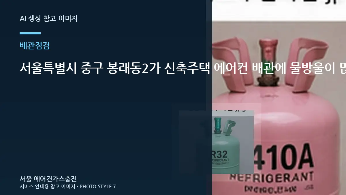 서울특별시 중구 봉래동2가 신축주택 에어컨 배관에 물방울이 많을 때, 가스충전 전에 배관을 보는 이유