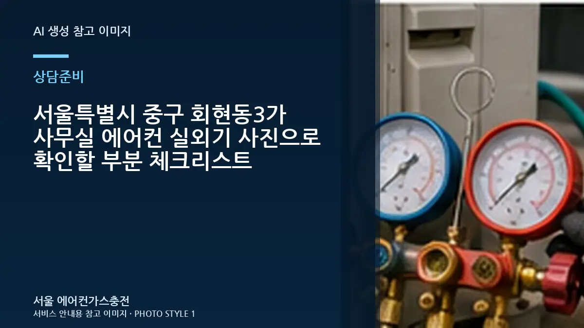 서울특별시 중구 회현동3가 사무실 에어컨 실외기 사진으로 확인할 부분 체크리스트