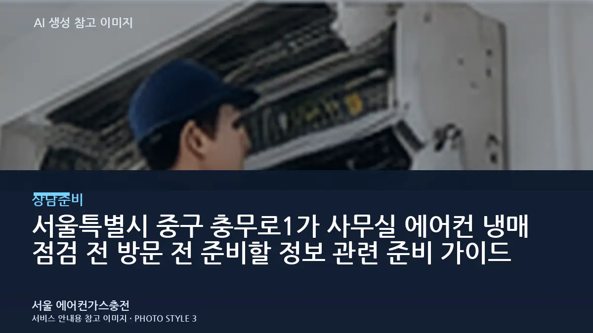 서울특별시 중구 충무로1가 사무실 에어컨 냉매 점검 전 방문 전 준비할 정보 관련 준비 가이드