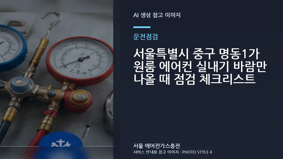 서울특별시 중구 명동1가 원룸 에어컨 실내기 바람만 나올 때 점검 체크리스트
