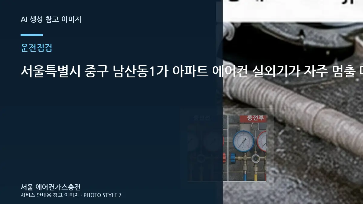 서울특별시 중구 남산동1가 아파트 에어컨 실외기가 자주 멈출 때, 상담 전에 사진으로 확인할 부분
