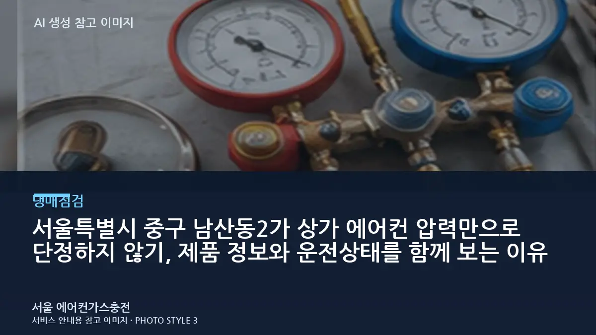 서울특별시 중구 남산동2가 상가 에어컨 압력만으로 단정하지 않기, 제품 정보와 운전상태를 함께 보는 이유