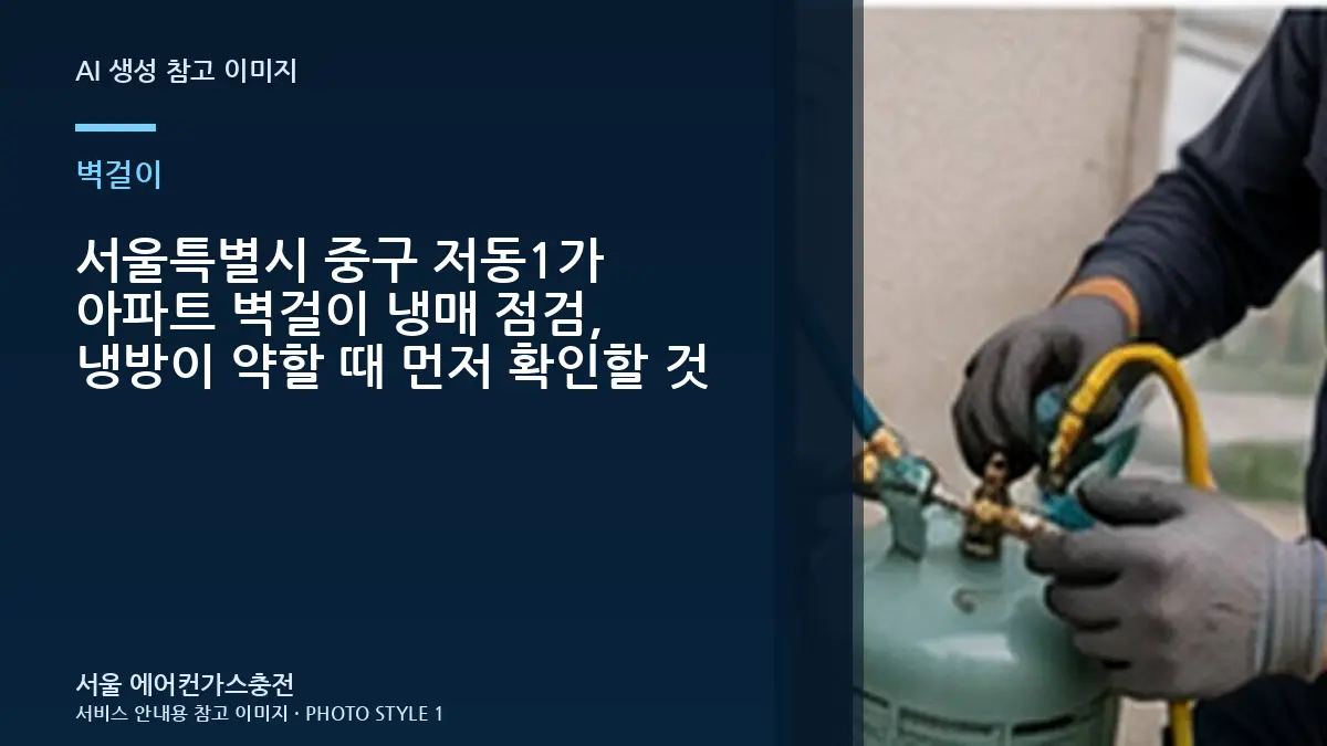 서울특별시 중구 저동1가 아파트 벽걸이 냉매 점검, 냉방이 약할 때 먼저 확인할 것