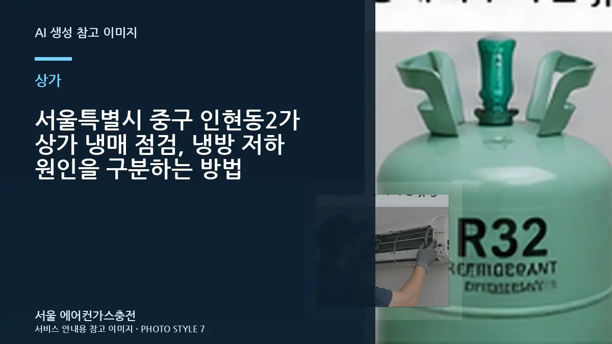 서울특별시 중구 인현동2가 상가 냉매 점검, 냉방 저하 원인을 구분하는 방법