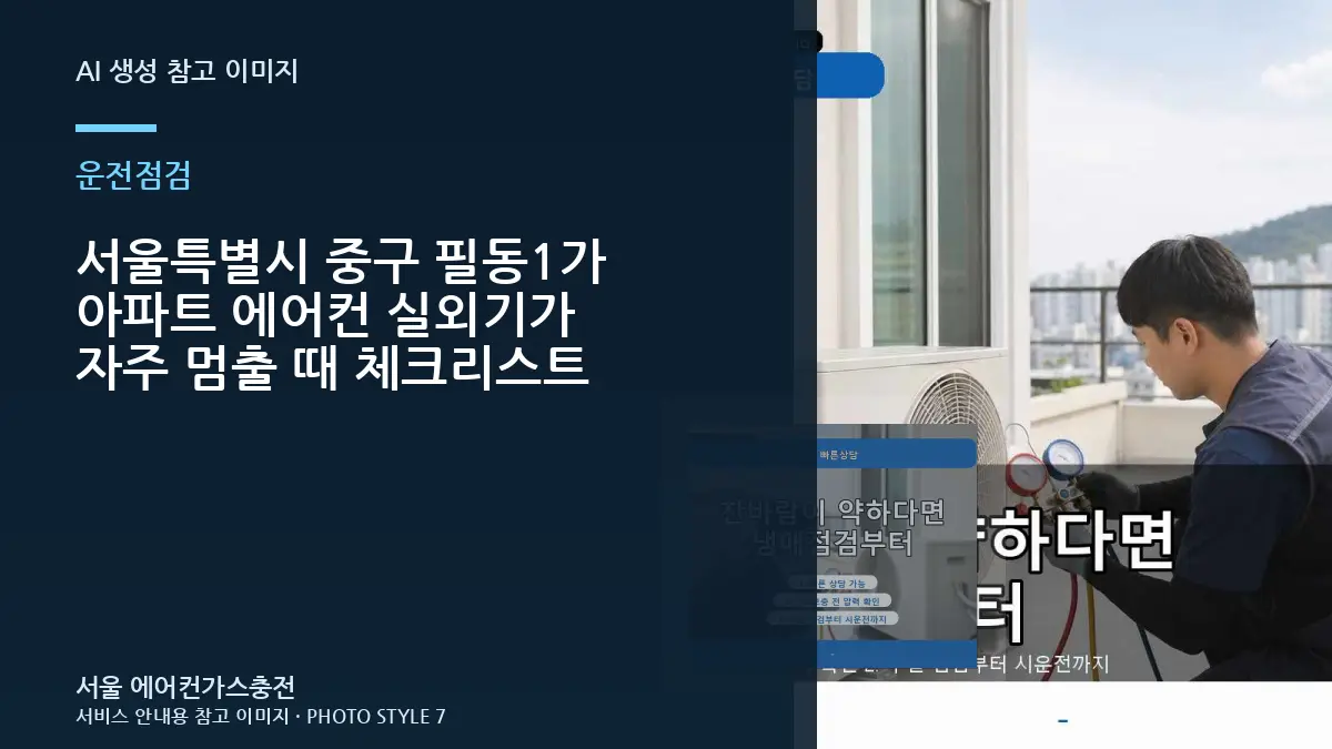 서울특별시 중구 필동1가 아파트 에어컨 실외기가 자주 멈출 때 체크리스트