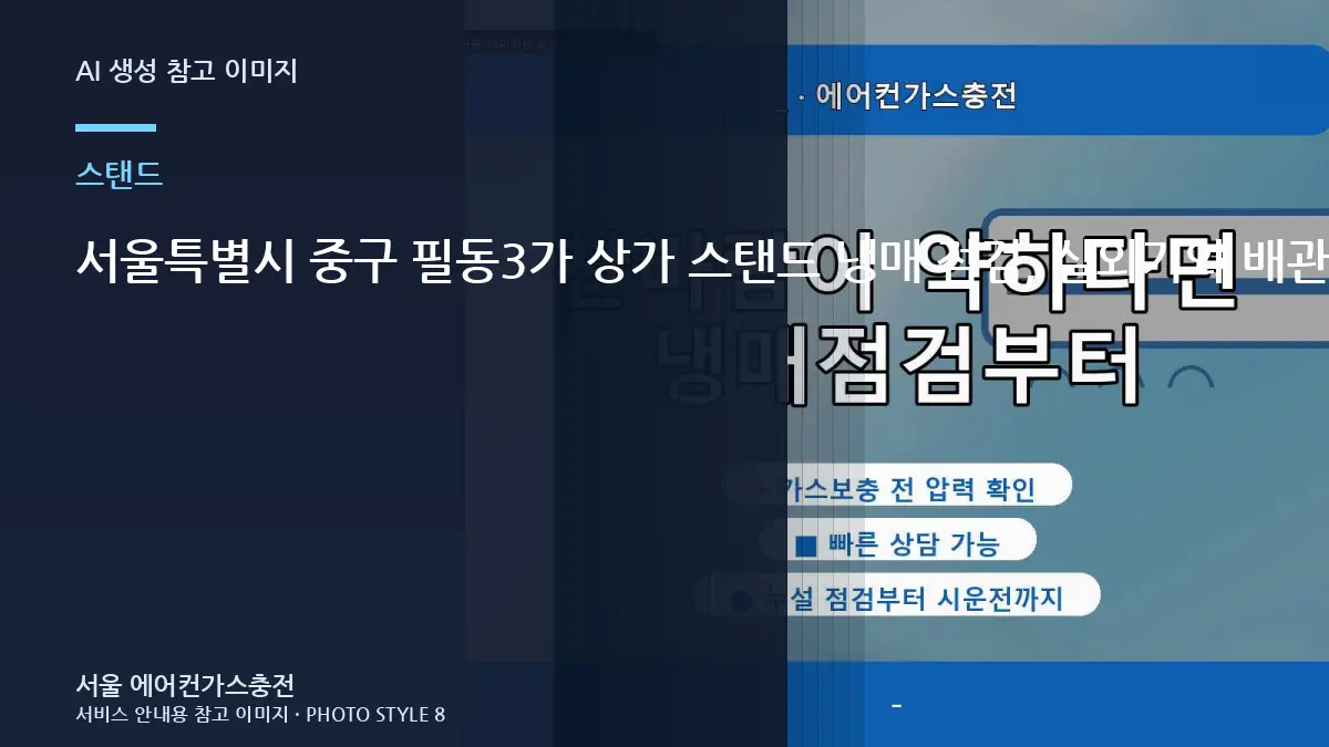 서울특별시 중구 필동3가 상가 스탠드 냉매 점검, 실외기와 배관을 함께 보는 이유