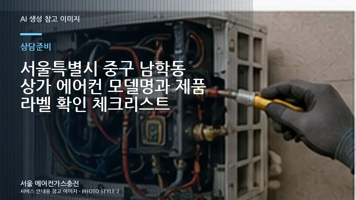 서울특별시 중구 남학동 상가 에어컨 모델명과 제품 라벨 확인 체크리스트