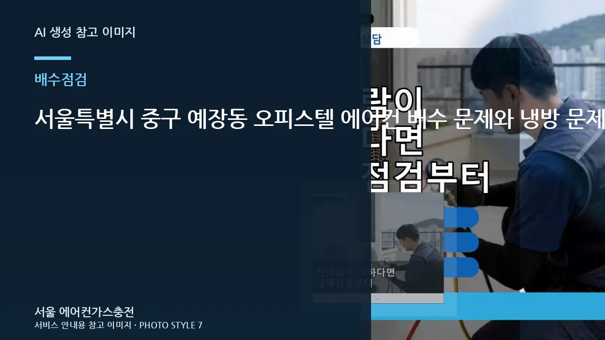 서울특별시 중구 예장동 오피스텔 에어컨 배수 문제와 냉방 문제 구분, 냉매 문제와 구분해서 확인할 점