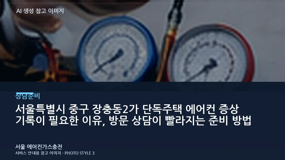 서울특별시 중구 장충동2가 단독주택 에어컨 증상 기록이 필요한 이유, 방문 상담이 빨라지는 준비 방법