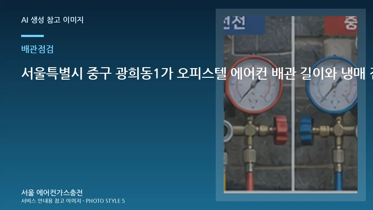 서울특별시 중구 광희동1가 오피스텔 에어컨 배관 길이와 냉매 점검, 상담 전에 사진으로 준비할 부분