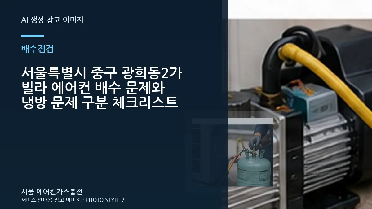 서울특별시 중구 광희동2가 빌라 에어컨 배수 문제와 냉방 문제 구분 체크리스트