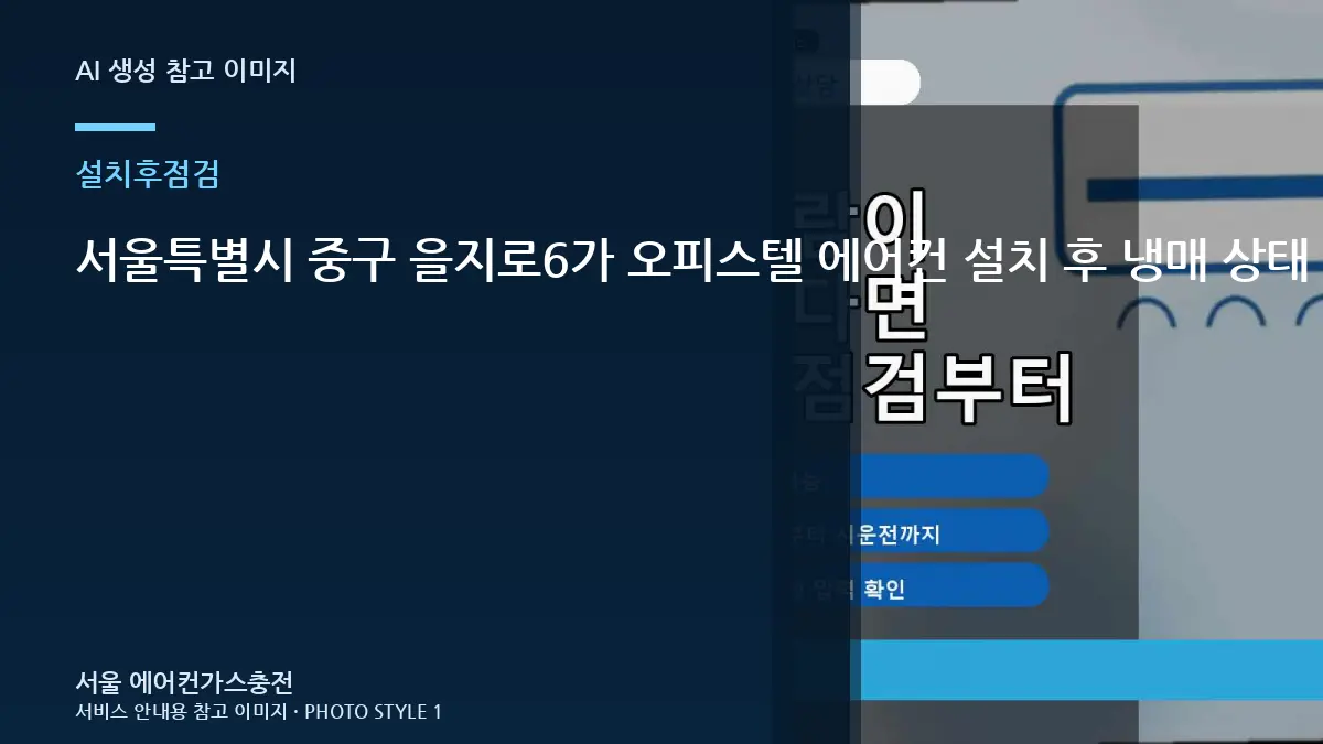 서울특별시 중구 을지로6가 오피스텔 에어컨 설치 후 냉매 상태 확인, 재점검이 필요한 경우