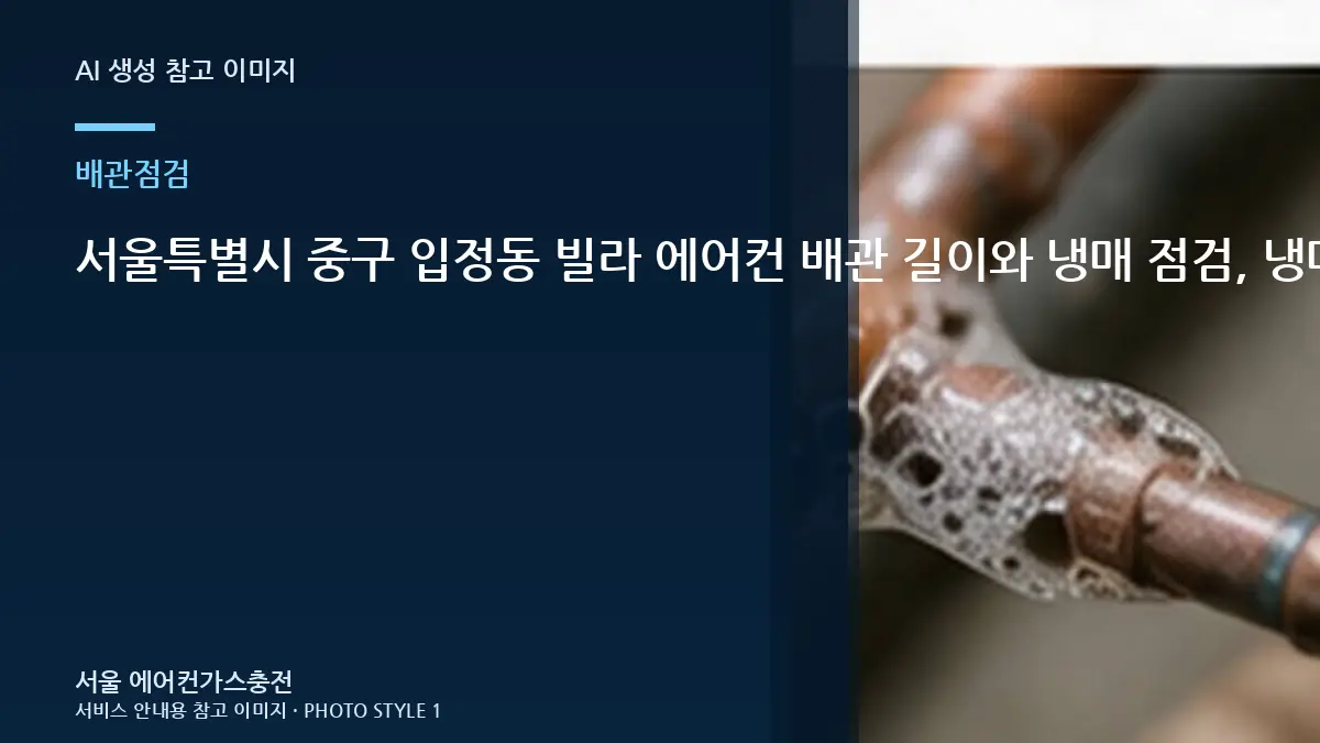 서울특별시 중구 입정동 빌라 에어컨 배관 길이와 냉매 점검, 냉매 점검과 함께 확인할 배관 상태