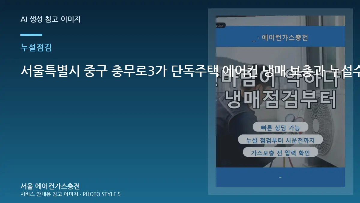 서울특별시 중구 충무로3가 단독주택 에어컨 냉매 보충과 누설수리 구분, 냉매 누설 점검에서 확인할 부분