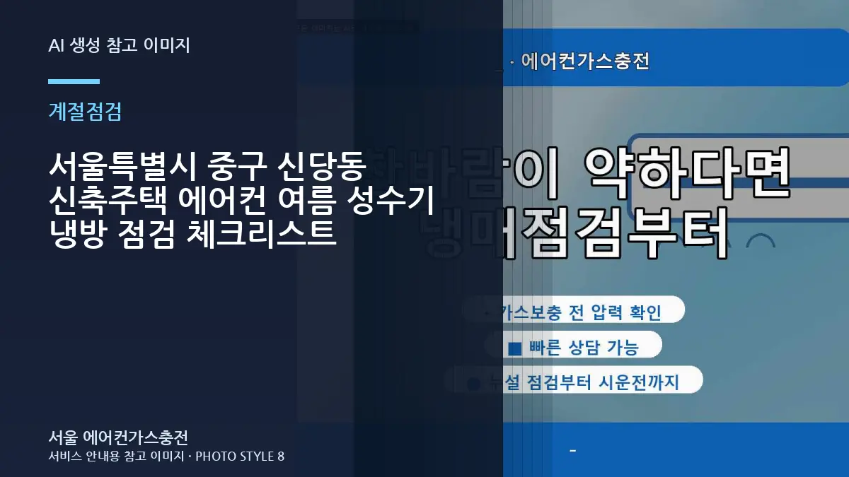 서울특별시 중구 신당동 신축주택 에어컨 여름 성수기 냉방 점검 체크리스트