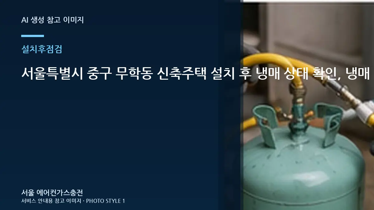 서울특별시 중구 무학동 신축주택 설치 후 냉매 상태 확인, 냉매 작업 이력을 남겨두면 좋은 이유