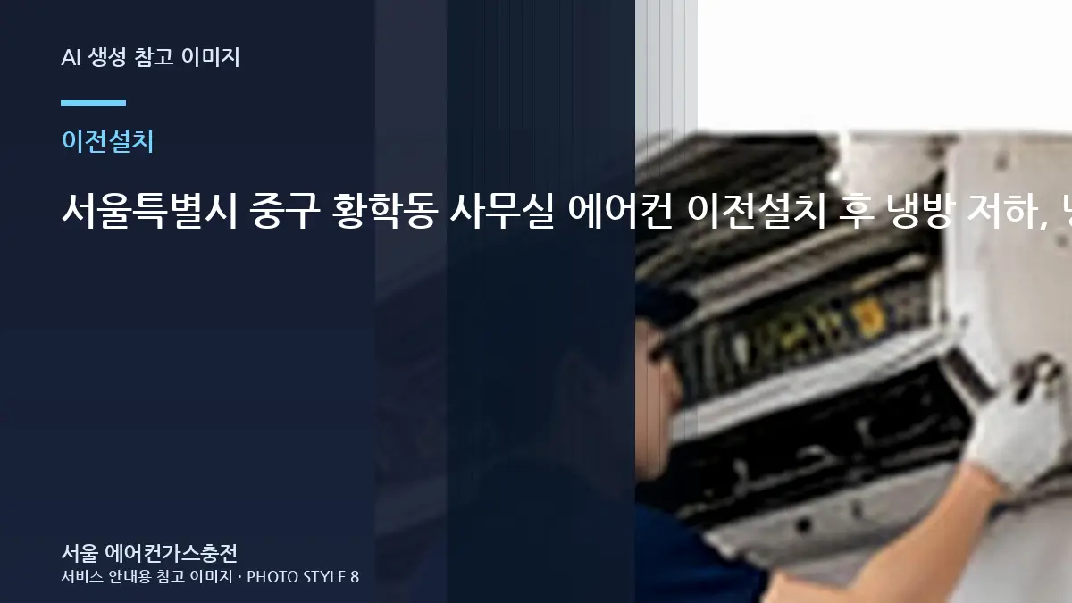 서울특별시 중구 황학동 사무실 에어컨 이전설치 후 냉방 저하, 냉방이 다시 약해질 때 확인할 것