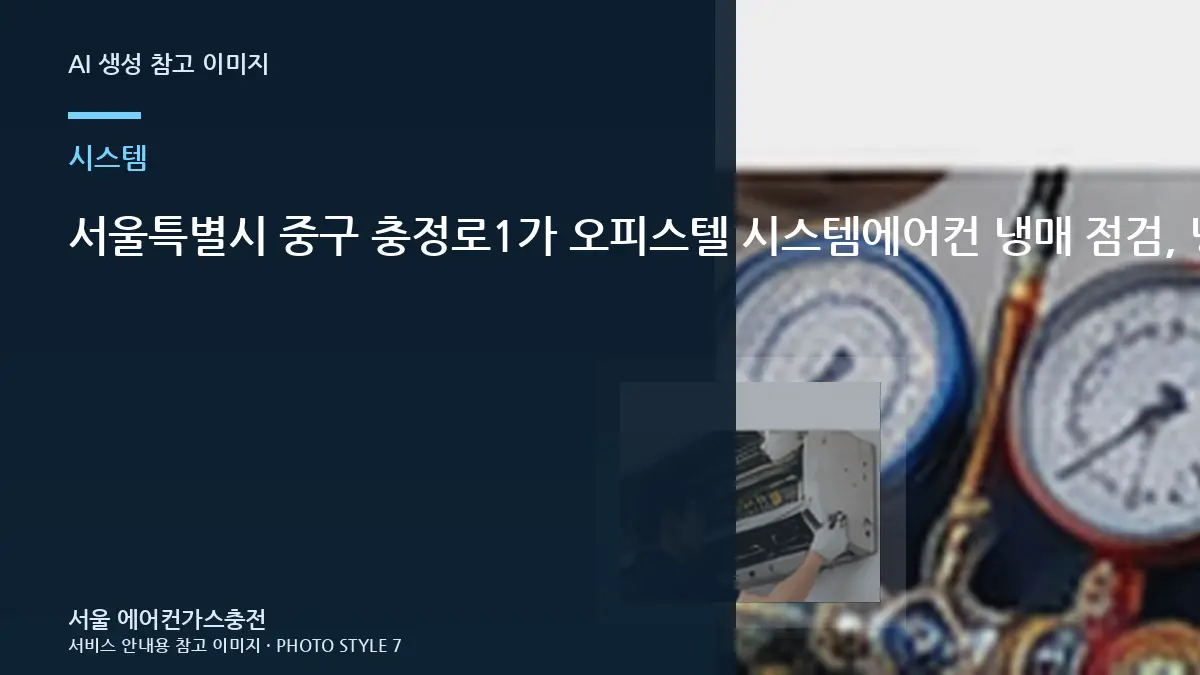 서울특별시 중구 충정로1가 오피스텔 시스템에어컨 냉매 점검, 냉방이 약할 때 먼저 확인할 것