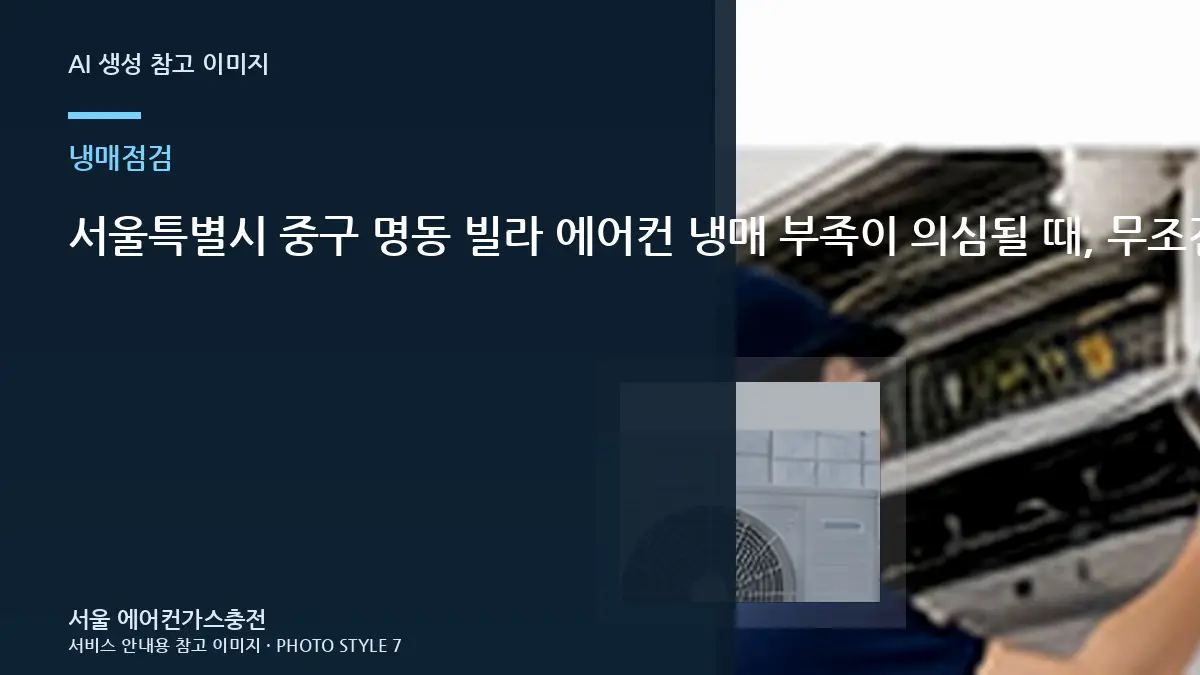 서울특별시 중구 명동 빌라 에어컨 냉매 부족이 의심될 때, 무조건 보충하면 안 되는 이유