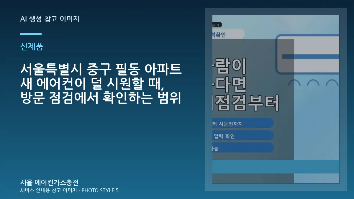 서울특별시 중구 필동 아파트 새 에어컨이  덜 시원할 때, 방문 점검에서 확인하는 범위