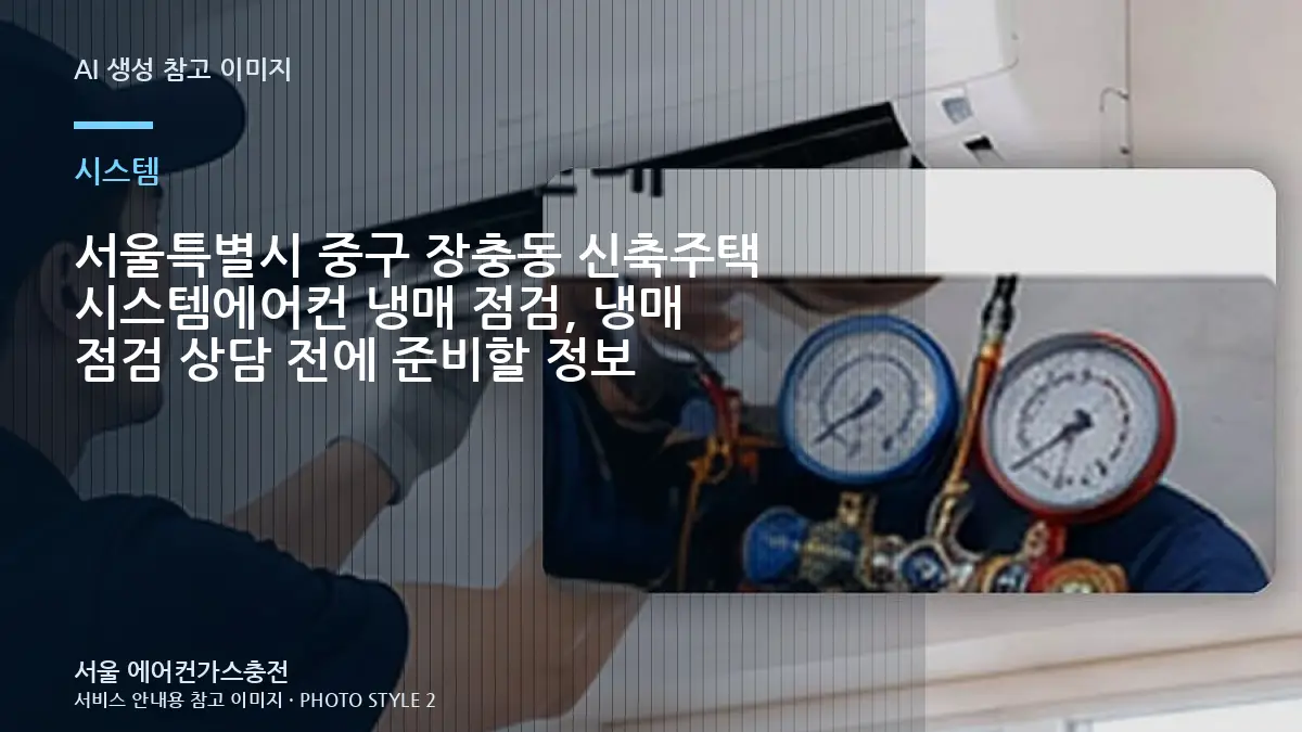 서울특별시 중구 장충동 신축주택 시스템에어컨 냉매 점검, 냉매 점검 상담 전에 준비할 정보
