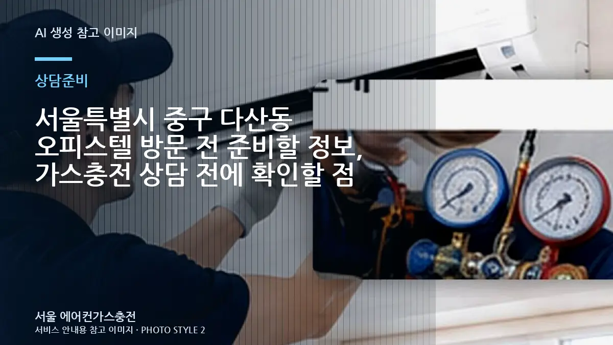 서울특별시 중구 다산동 오피스텔 방문 전 준비할 정보, 가스충전 상담 전에 확인할 점