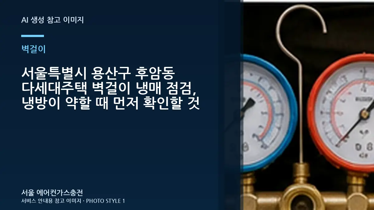 서울특별시 용산구 후암동 다세대주택 벽걸이 냉매 점검, 냉방이 약할 때 먼저 확인할 것