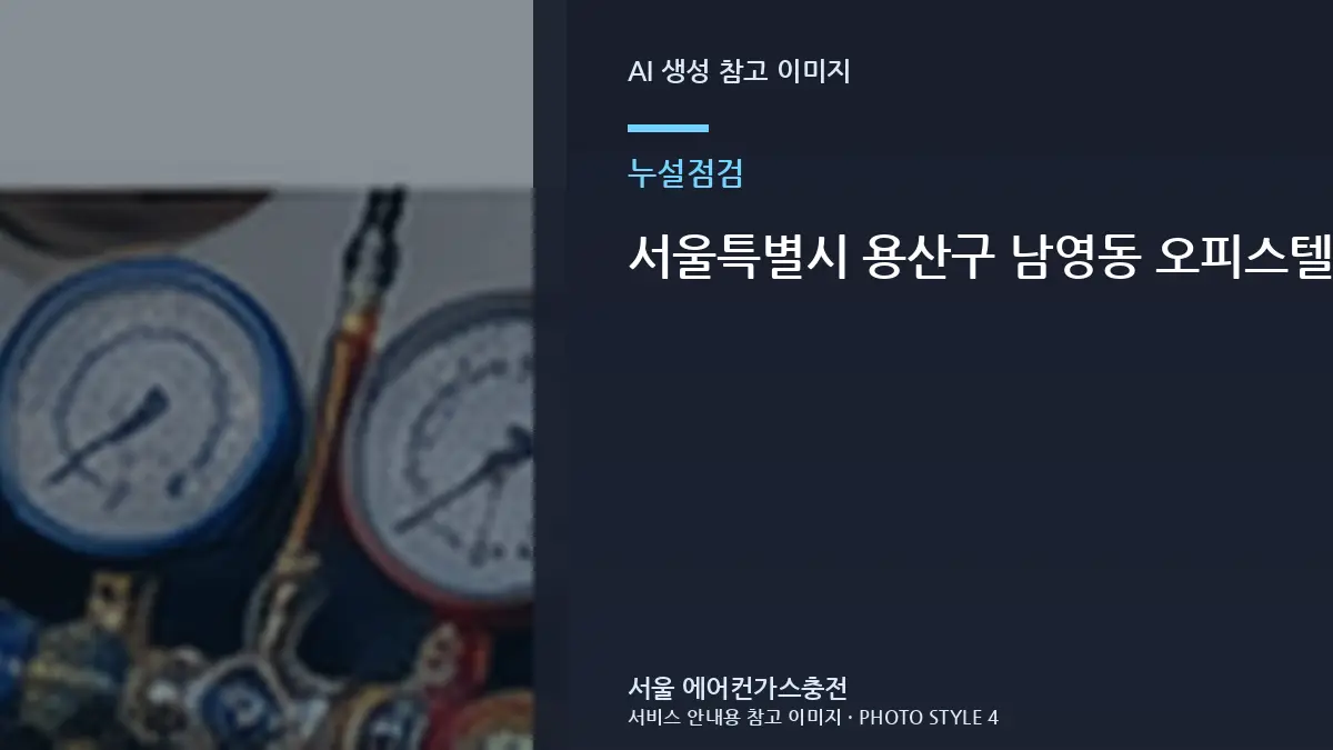 서울특별시 용산구 남영동 오피스텔 배관 연결부 누설 확인, 작업 후 다시 확인할 신호