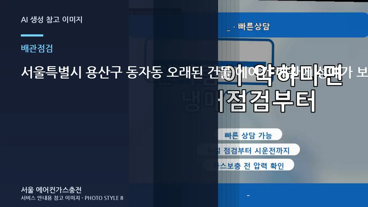 서울특별시 용산구 동자동 오래된 건물 에어컨 배관에 성에가 보일 때, 작업 범위를 정하는 기준