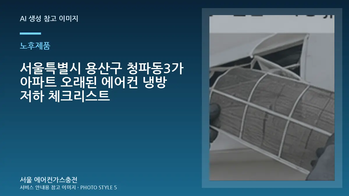 서울특별시 용산구 청파동3가 아파트 오래된 에어컨  냉방 저하 체크리스트