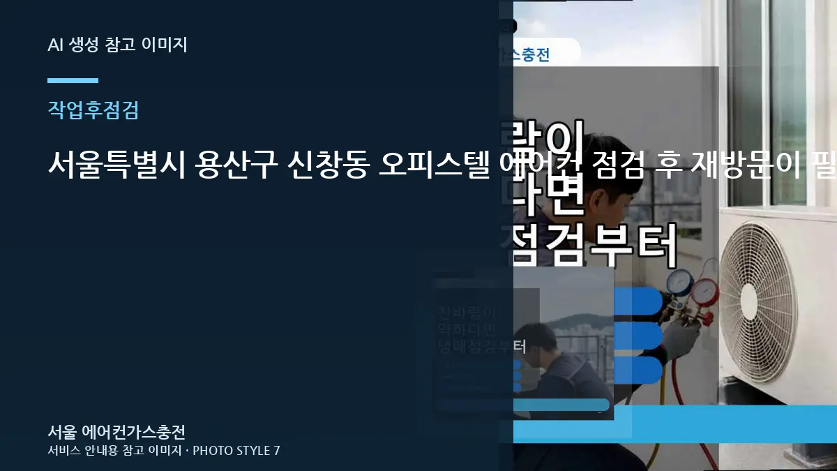 서울특별시 용산구 신창동 오피스텔 에어컨 점검 후 재방문이 필요한 신호, 냉방이 다시 약해질 때 확인할 것