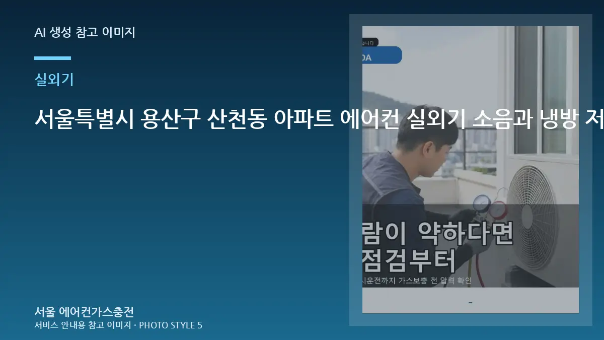 서울특별시 용산구 산천동 아파트 에어컨 실외기 소음과 냉방 저하, 가스 부족처럼 느껴질 수 있는 경우