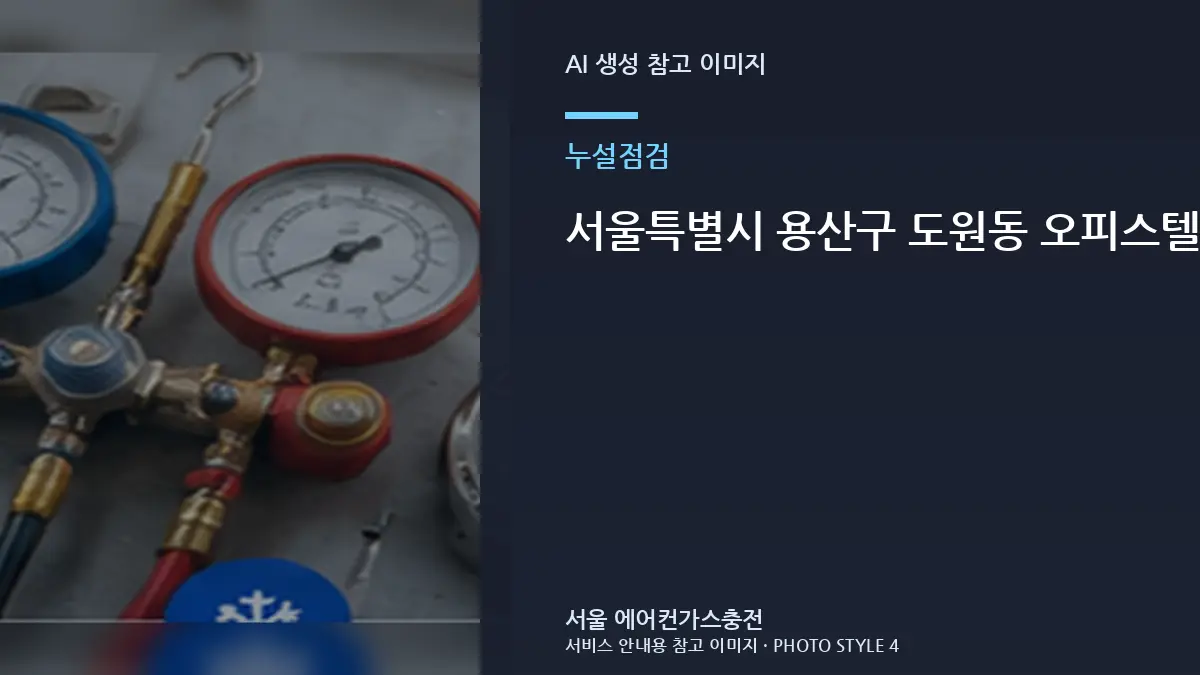 서울특별시 용산구 도원동 오피스텔 에어컨 가스충전 전 누설 확인, 단순 보충보다 원인 확인이 먼저인 이유