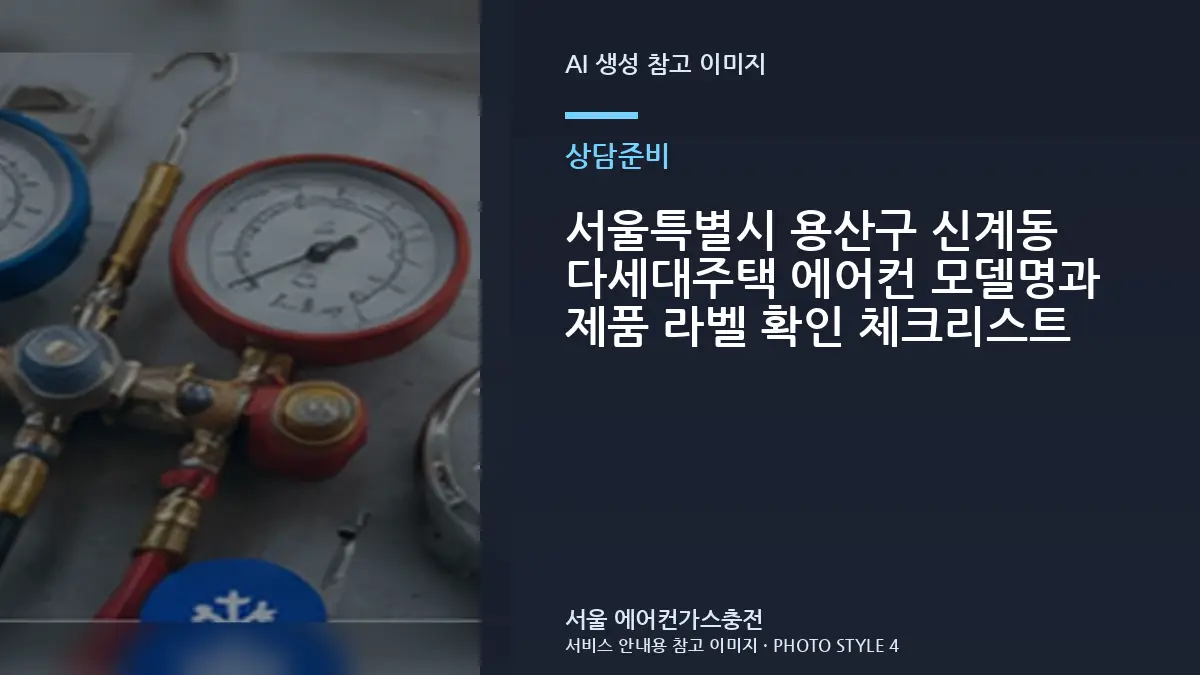 서울특별시 용산구 신계동 다세대주택 에어컨 모델명과 제품 라벨 확인 체크리스트