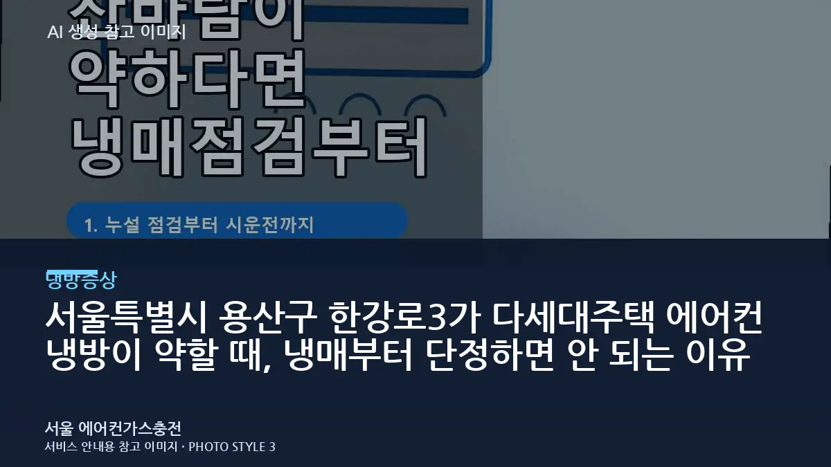 서울특별시 용산구 한강로3가 다세대주택 에어컨 냉방이 약할 때, 냉매부터 단정하면 안 되는 이유