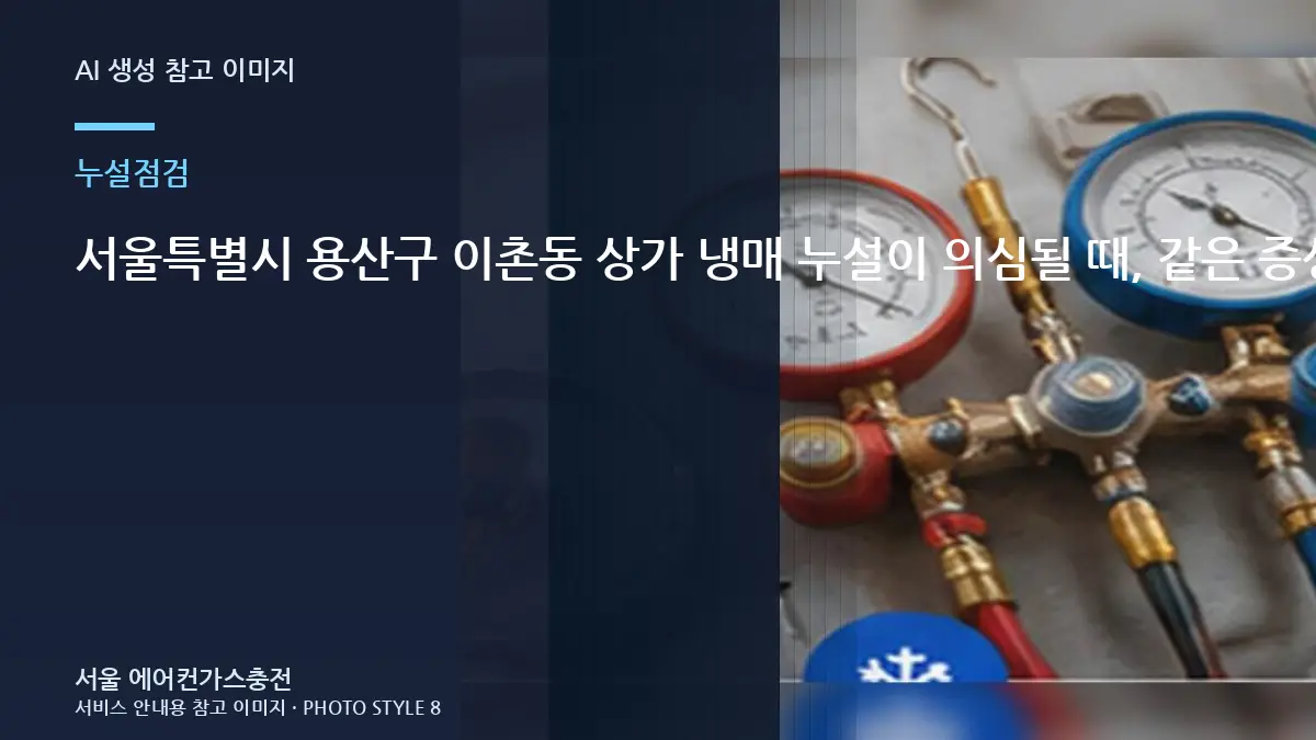 서울특별시 용산구 이촌동 상가 냉매 누설이 의심될 때, 같은 증상이 반복되지 않게 확인할 것