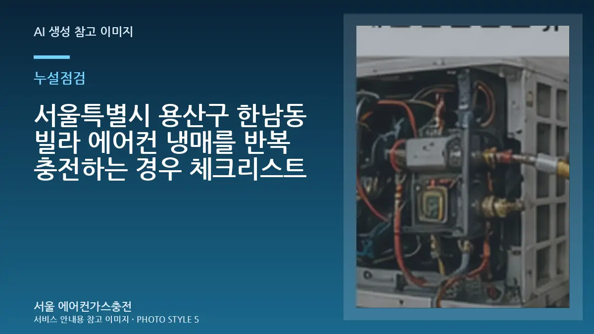 서울특별시 용산구 한남동 빌라 에어컨 냉매를 반복 충전하는 경우 체크리스트