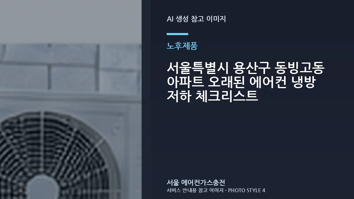 서울특별시 용산구 동빙고동 아파트 오래된 에어컨  냉방 저하 체크리스트