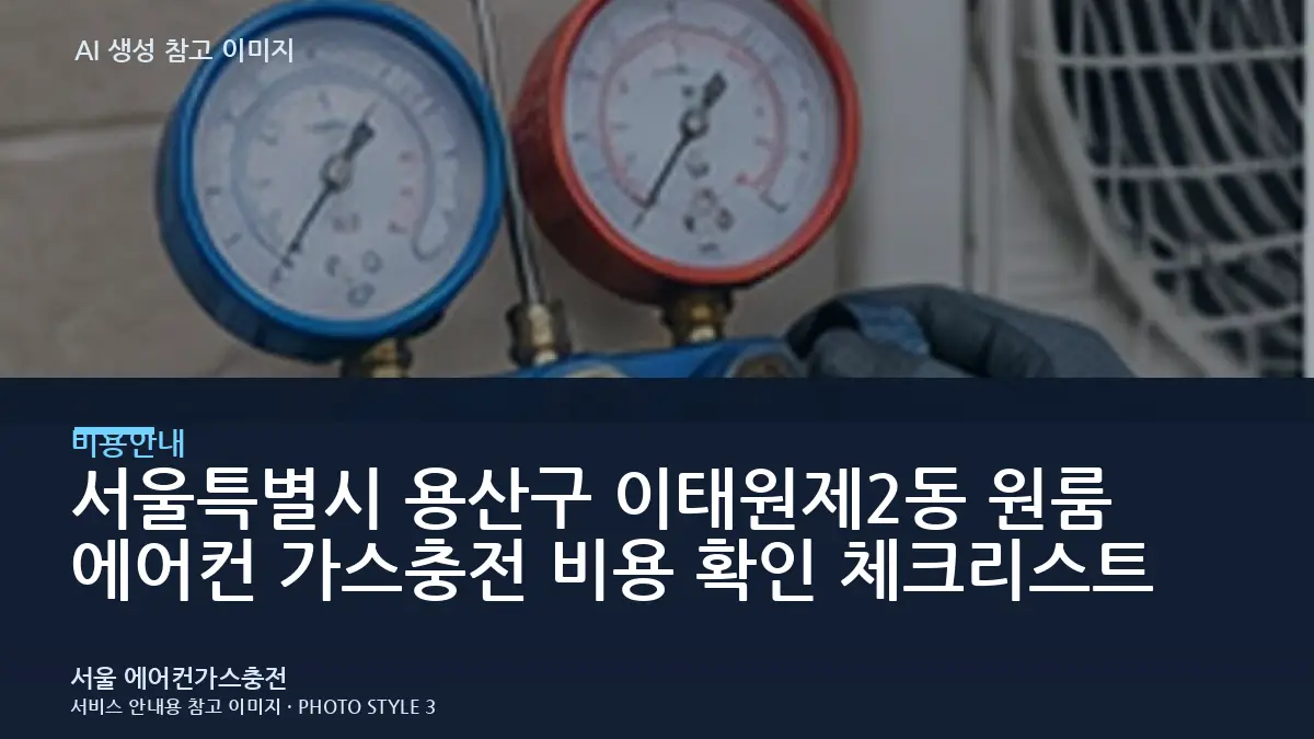 서울특별시 용산구 이태원제2동 원룸 에어컨 가스충전 비용 확인 체크리스트