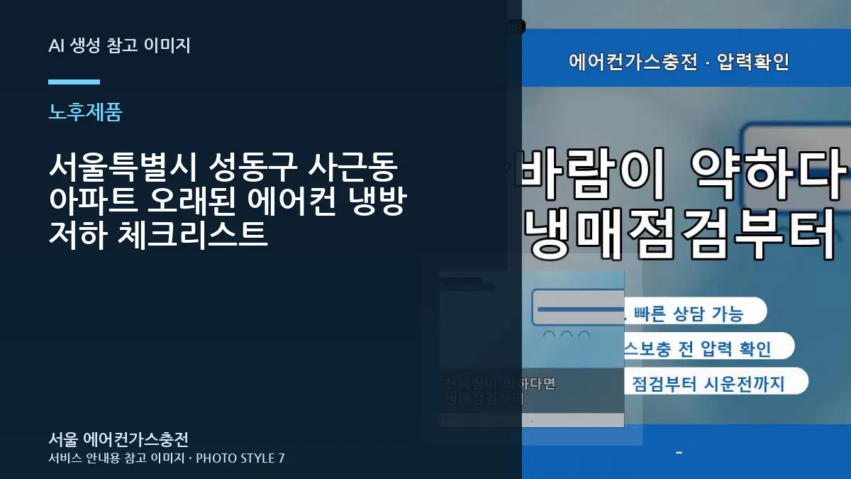 서울특별시 성동구 사근동 아파트 오래된 에어컨  냉방 저하 체크리스트