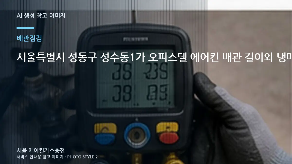 서울특별시 성동구 성수동1가 오피스텔 에어컨 배관 길이와 냉매 점검, 가스충전 전에 배관을 보는 이유